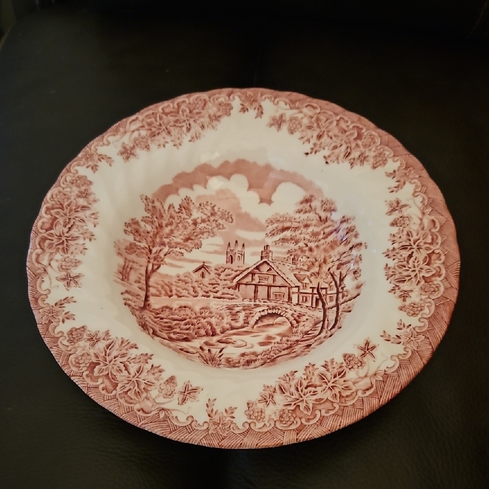 CHURCHILL Vintage Red and White Porcelain Bowl